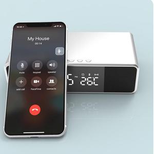 6-in-1 Wireless Charging Bluetooth Speaker with Alarm <b>Clock</b> Radio 5W Charger for Bedside Table - Product Image 2
