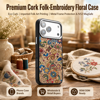 Coque de téléphone en liège en gros pour iPhone 17 18 avec support pour clé AI et double trou pour cordon