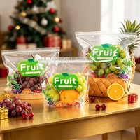 Sacs Ziplock personnalisés avec logo pour l'emballage alimentaire au réfrigérateur, sacs Ziplock imprimés sur mesure, sacs en plastique transparent pour fruits
