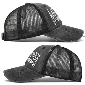Gorra Trucker con Abertura para Coleta, Algodón Lavado, Fabricada por BSCI, para Mujer, Estilo Vintage, Servicio OEM, Bajo MOQ - Product Image 3