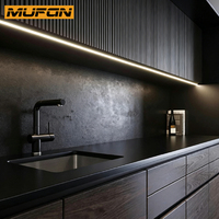Meubles de cuisine modernes en mélamine sur mesure pour toute la maison, ensemble d'armoires contemporaines pour cuisine d'appartement