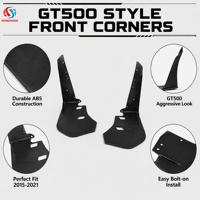 Ailerons avant style GT500 en gros pour Ford Mustang 2015-2021, séparateur de pare-chocs avant en ABS