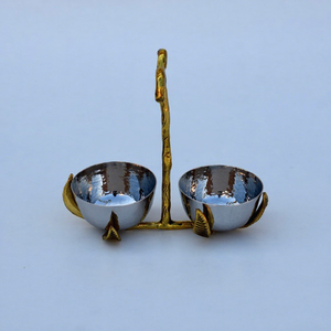 ชามขนมสแตนเลสทำมือ ทนทาน ขายส่ง ชุด 3 ใบใน 1 สำหรับตกแต่งบ้านและร้านอาหาร - Product Image 1