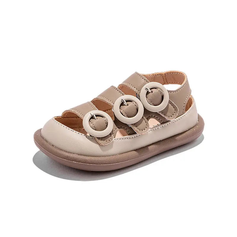 Baotou sandal anak perempuan, sepatu anak perempuan modis sol lembut Anti licin kait & Loop musim panas modis