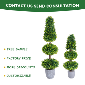 PZ-1-126/127 trong nhà trang trí chống phai giả Chậu Cây Cảnh Nhân Tạo Lá xanh bóng cây trong chậu nhựa - Product Image 3