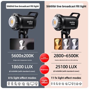Godox SL60W de Segunda Generación, Luz LED de Relleno <span class=keywords><strong>para</strong></span> Transmisión en Vivo, Luz Constante, Control por Aplicación, Iluminación de Fondo <span class=keywords><strong>para</strong></span> Video y Fotografía - Product Image 2