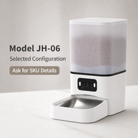 Distributeur automatique de nourriture pour animaux de compagnie intelligent JH-06 avec caméra grand angle Wi-Fi double bande, options de bols en acier inoxydable et en plastique