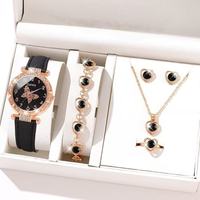 Montre de luxe à quartz, boîtier rond, cadran en verre, bracelet en simili cuir, jour/date, résistance à l'eau 10 bars
