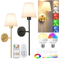 Applique murale rechargeable à télécommande, intensité réglable, sans câblage, à coller au mur, pour chambre et salon