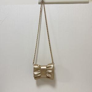 Bolsos mini de PU con logotipo personalizado, decoración de lazo creativo, bolso de mano para la noche con cadena desmontable, bolsos para mujer - Product Image 1