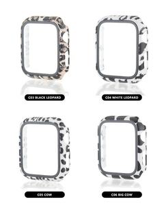 Conception de vache couverture complète pour Apple Watch 8 7 6 5 41mm 45mm 40mm 44mm 38mm 49mm protecteur d'écran pare-chocs imprimé léopard PC + étui en verre - Product Image 6