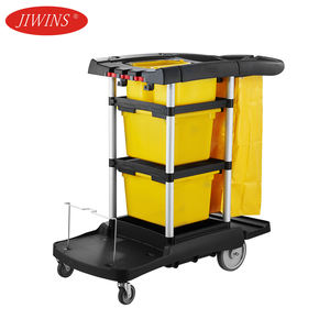 Chariot multifonctionnel de nettoyage de ménage de chariot de conciergerie de chambre d'hôtel en plastique pour le service d'hôtel - Product Image 4