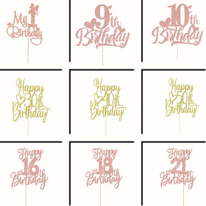 Plaque décorative pour gâteau avec style de <span class=keywords><strong>texte</strong></span> rose étincelant et poteau en bois, thème anniversaire 16/18 <span class=keywords><strong>ans</strong></span>, 40 <span class=keywords><strong>ans</strong></span>, Joyeux retraite - Product Image 2