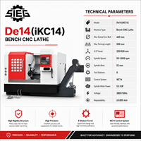 Tour CNC miniature SIEG De14(iKC14) avec portée de 420 mm, tourelle à 8 postes A2-6, moteur 5,5 kW, lit incliné et convoyeur de copeaux