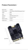 Carte d'extension TISHRIC M.2 (A E Key) vers 2HSATA6G M2 vers SATA3.0 Extended KEY A + E WIFI M.2 vers SATA Carte adaptateur de disque dur JMB582