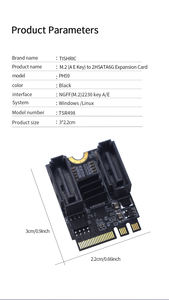 TISHRIC M.<span class=keywords><strong>2</strong></span> (A E键) 至2HSATA6G扩展卡M2至SATA3.0扩展键A + E WIFI M.<span class=keywords><strong>2</strong></span>至SATA硬盘适配器卡JMB582 - Product Image 6