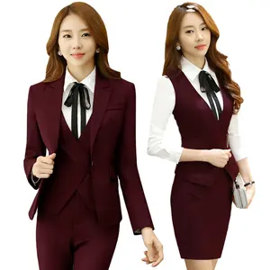 Milieuvriendelijke Custom Effen Kleur Vrouwen Sexy Hotel Uniform Receptie Hotel Ober Uniform