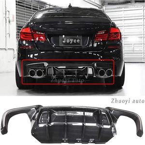 Facelift M parachoques trasero difusor M5 para <span class=keywords><strong>BMW</strong></span> serie 5 F10 2009-<span class=keywords><strong>2016</strong></span> G30 Kit de cuerpo de fibra de carbono con piloto LED-luz 4 de escape - Product Image 4