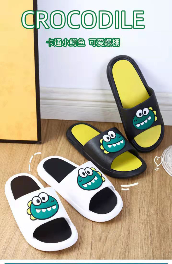 Cartoon Home Indoor Anti-slip Soft Bottom Bath Slippers Women Men EVA PVC Slides Shoes
