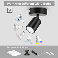 Projecteur à LED GU10 des fabricants, applique murale réglable simple noir mat