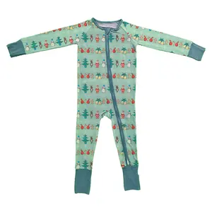 Autumn Girl Bodysuit Bamboo Newborn Baby Boho Christmas Ornaments Pattern Rompers Clothes Unisex Infant Pajamas