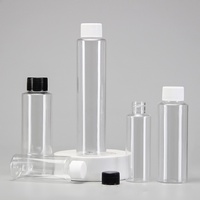 Bouteille en plastique PET vide de 60 ml, 100 ml, 120 ml, 150 ml, 200 ml, 250 ml, 500 ml, épaule plate, transparente, avec bouchon à vis, pompe, sérum pour soins de la peau