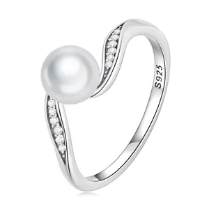 Desainer baru perhiasan kerang cincin mutiara untuk wanita mode 925 perak murni cincin jari