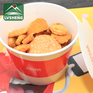Cubo de Papel Grande Personalizado con Logotipo de KFC para Palomitas, Papas Fritas y Pollo, Envase de 65oz 85oz para Comida Rápida para Llevar - Product Image 1