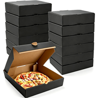 Boîtes à pizza mini rigides réutilisables avec logo imprimé personnalisé, carton noir de qualité alimentaire pour pizza, sushi, sucre, pain, emballage cadeau