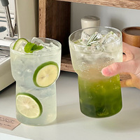 Gobelet à eau en verre borosilicate transparent de haute qualité, design cylindrique à large ouverture, 20 oz, avec logo personnalisé moderne, pour jus, lait, soda, café glacé