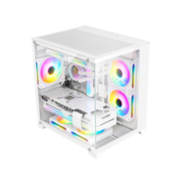 AntarcChill ARGB Full View Glass MicroATX Mid Tower Gaming Computer Case with Fan in Stock