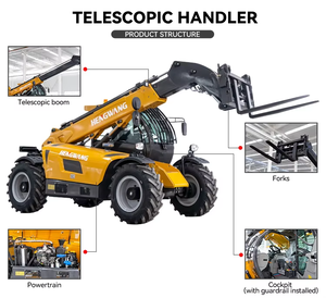 Chariot élévateur télescopique diesel tout-terrain de 3,5 tonnes pour la construction, l'agriculture et l'exploitation minière avec accessoires personnalisés certifiés CE disponibles - Product Image 3