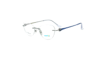 Gafas Ópticas de Titanio Unisex de Alta Gama Superovo, Diseño Ovalado Gris sin Montura con Incrustaciones de Diamantes, para Miopía y Uso Diario