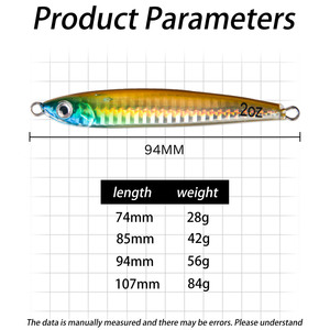 Señuelo de Pesca Jigging de Resina de 2oz, Jigging Lento para Pesca en el Mar, Señuelo para Atún, Cebo de Fondo, Pesca desde Orilla y Embarcación - Product Image 5