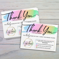 Tarjetas de Agradecimiento Personalizadas con Logotipo Impreso a Color, Acabado Brillante o Mate, Gracias por Apoyar a Pequeñas Empresas