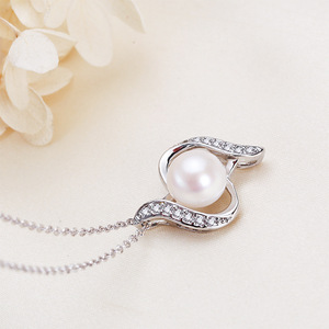 Collar de Perlas de Agua Dulce con Incrustaciones de Circonita en Oro Blanco de Moda al por Mayor, Joyería Versátil Chapada en Cobre - Product Image 3