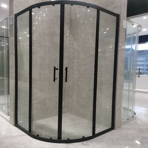 Hiện đại vuông rõ ràng Kính trượt Màn hình tắm với chải khung phòng tắm thùng - Product Image 3