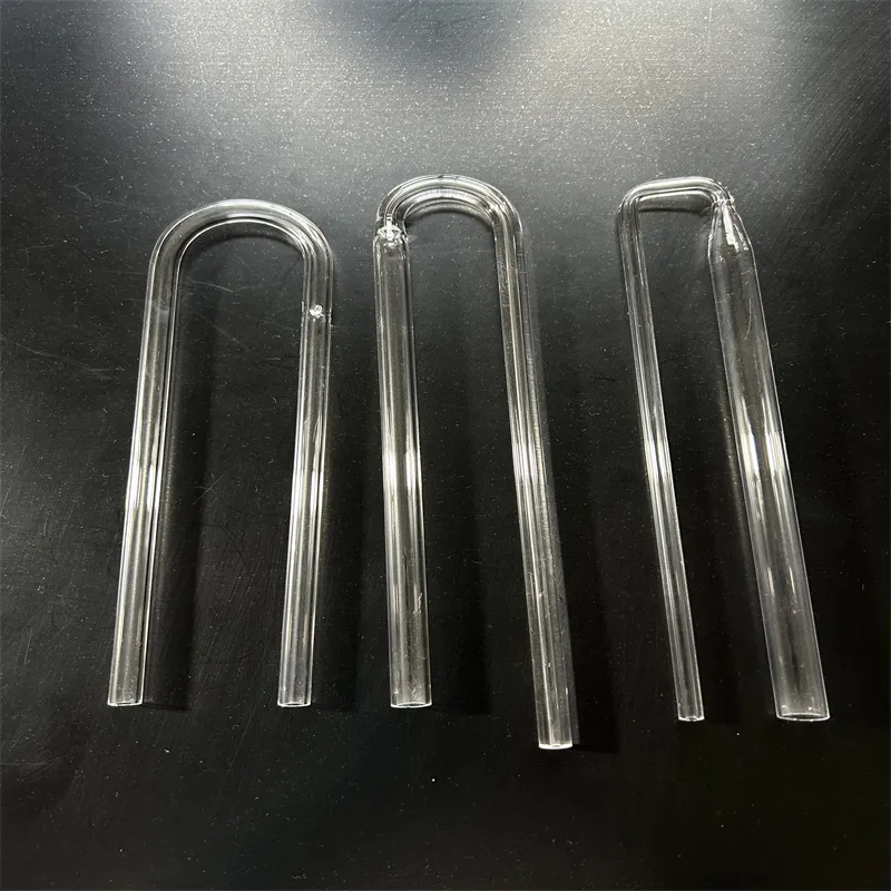 Tabung kaca kuarsa bening bentuk U transparan, untuk tabung kuarsa sampel