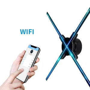 ภาพโฮโลแกรม 3D จอแสดงผลพัดลม WIFI รีโมทคอนโทรลสำหรับโฆษณาแสดง