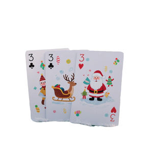 Cartes à jouer sur le thème de Noël pour les jeux de cartes Atmosphère chaleureuse et joyeuse avec <span class=keywords><strong>carte</strong></span> personnalisée de tranquillité hivernale typique - Product Image 1