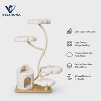 Árbol para Gatos Moderno de Felpa con Diseño de Nube, Torre Multinivel, Mueble de Escalada para Gatos de Interior con Plataformas de Flores, Venta al por Mayor