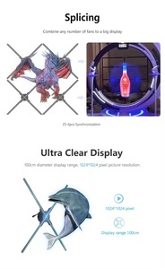 Pantalla de ventilador holográfica 3D de 100cm para publicidad en interiores y exteriores Proveedor OEM - Product Image 5