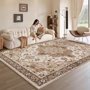 Vendita calda Tappeti da soggiorno in stile turco Vintage marrone antiscivolo in peluche e lavabili <span class=keywords><strong>tappeto</strong></span> da zona morbida per ufficio camera da letto - Product Image 1