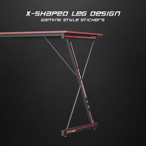 Logotipo personalizado <span class=keywords><strong>Mesa</strong></span> <span class=keywords><strong>Gamer</strong></span> X-Shape Leg Gaming Desk Table PC Computer Desk Escritorio <span class=keywords><strong>Gamer</strong></span> - Product Image 5