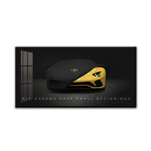 Lamborghini Big Dreams Motivational Wall Art Office living room Decor Canvas Print Print inspirational wall art and painting - Product Image 1
