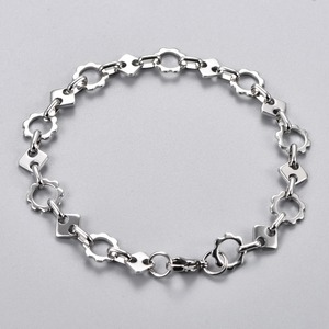 Pulsera Geométrica de Acero Inoxidable para Hombre y Mujer, Estilo Hip Hop, Rock, Punk, Color Plateado, Tobillera, Brazalete, Joyería Metálica - Product Image 2