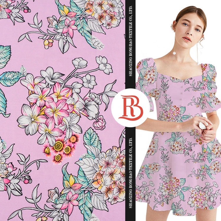 В наличии в наличии, высококачественные тканевые Модные женские ткани из искусственного шелка с цветочным принтом