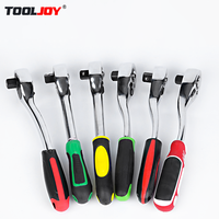 TOOLJOY Jeu de clés à cliquet miniatures en acier inoxydable à double extrémité de 1/4 pouce, poignée réversible, mâchoire dentée pour outils à douilles (usine)