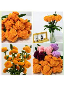 Ramo de tulipán que hace Diy <span class=keywords><strong>Craft</strong></span> Flower Pipe Cleaner <span class=keywords><strong>Craft</strong></span> limpia pipas manualidades Chenille Stem kits artesanales para niños creativos - Product Image 5