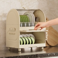 YN734 Égouttoir à vaisselle pliable de qualité alimentaire, 2/3 niveaux, en PP, pour rangement de cuisine, anti-poussière, organisateur de plats